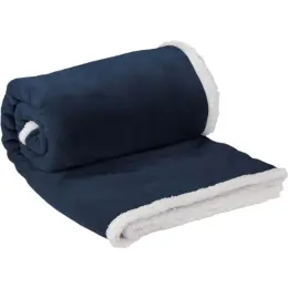 US Basic Mckinley Sherpa Fleece Blanket Navy